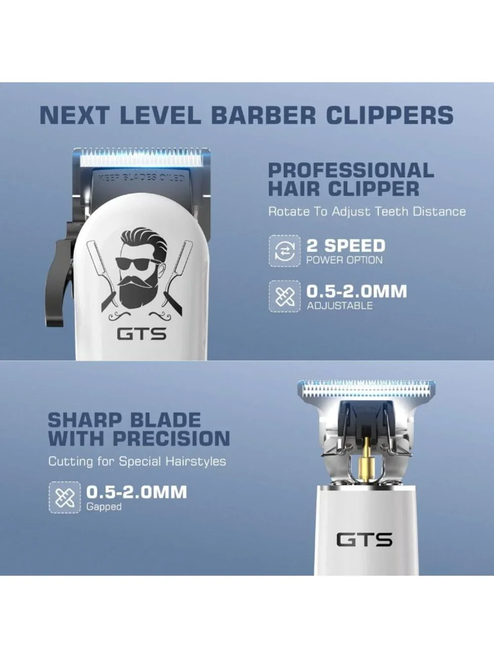 Professional Cordless Hair Clippers & Beard Trimmer Set with LED Display